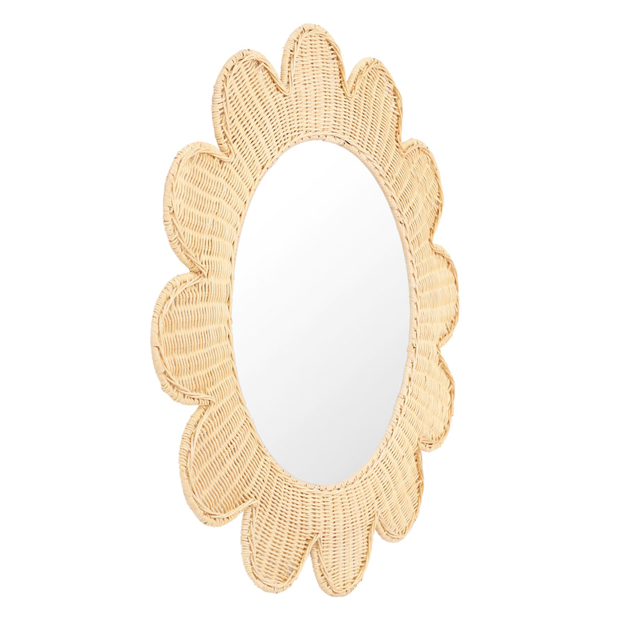 Coralie 33.4" Rattan Round Wall Mirror