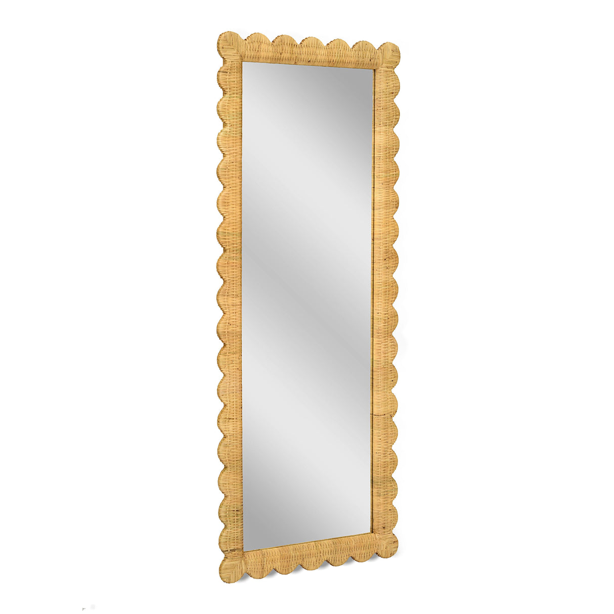 Bama 29.1" x 75" Long Natural Rattan Wall Mirror