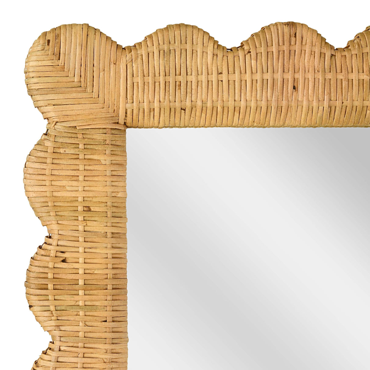 Bama 29.1" x 75" Long Natural Rattan Wall Mirror