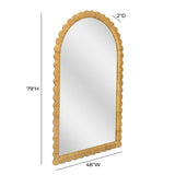 Bama 48" x 79" Jumbo Natural Rattan Arched Wall Mirror