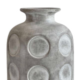 Earthenware Aztec Tub Flower Vase in Grey