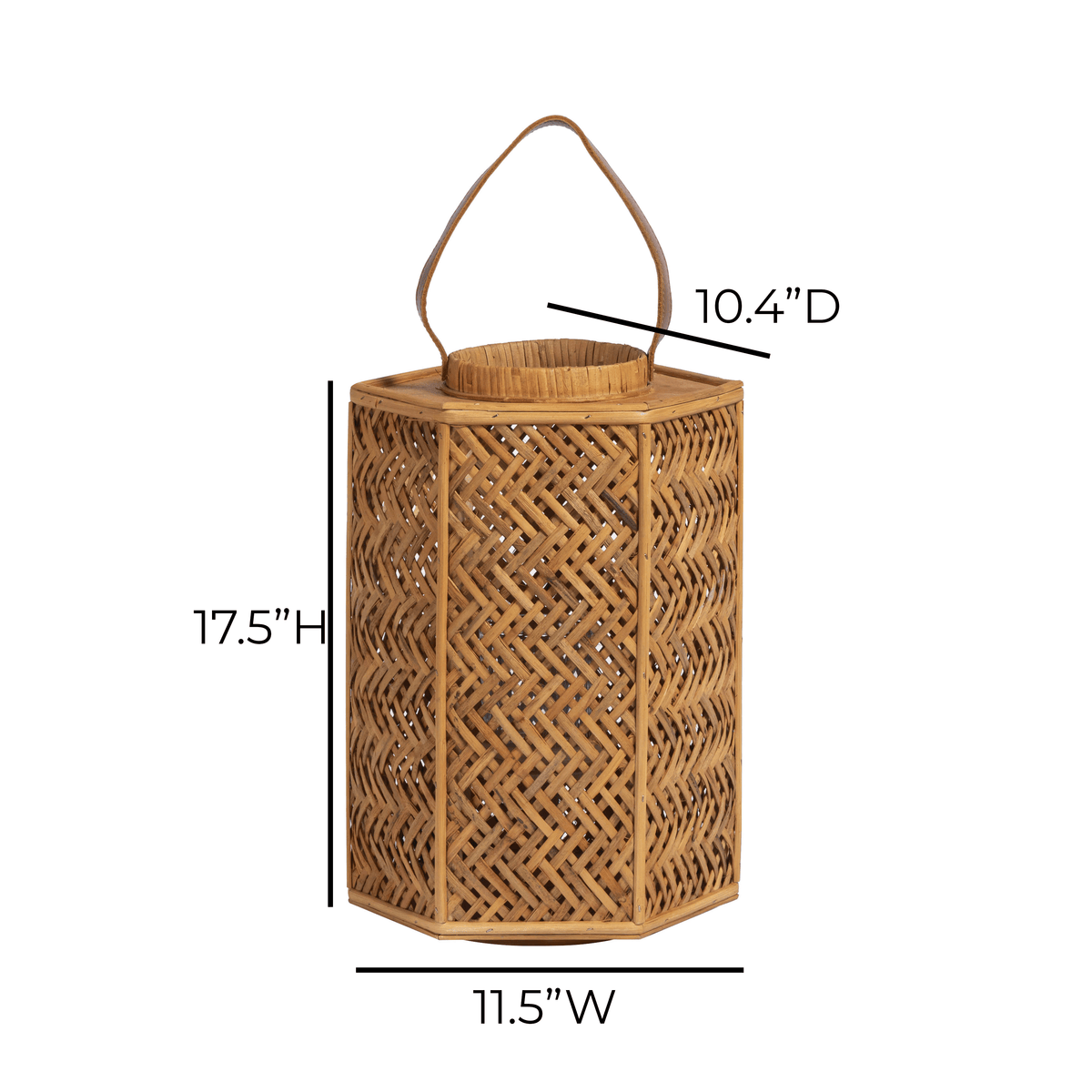 Andi Natural Rattan Lantern - View 7