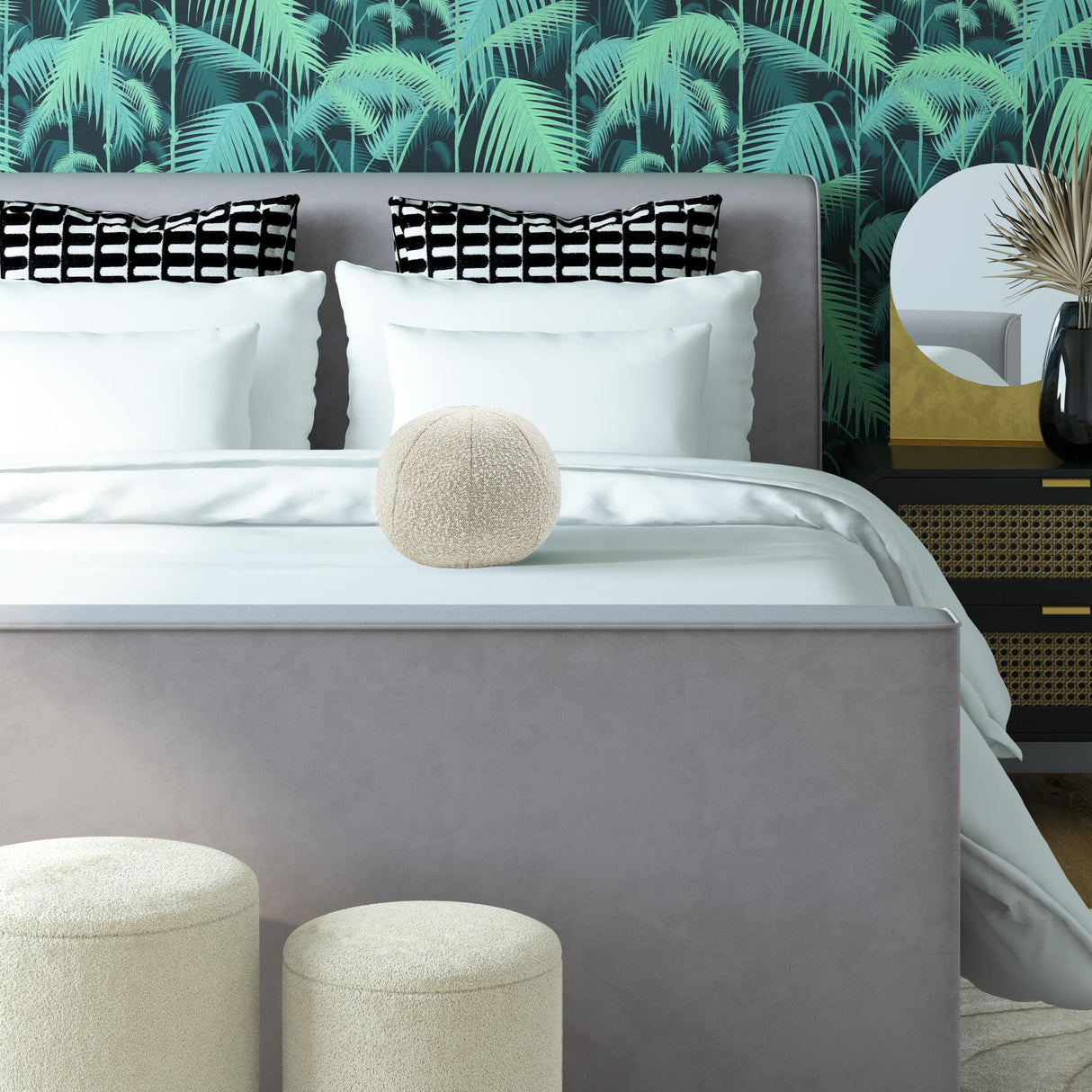 Boba Boucle Ball Pillow (9"-14")