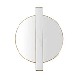 Carri 30"X39" Gold Round Wall Mirror