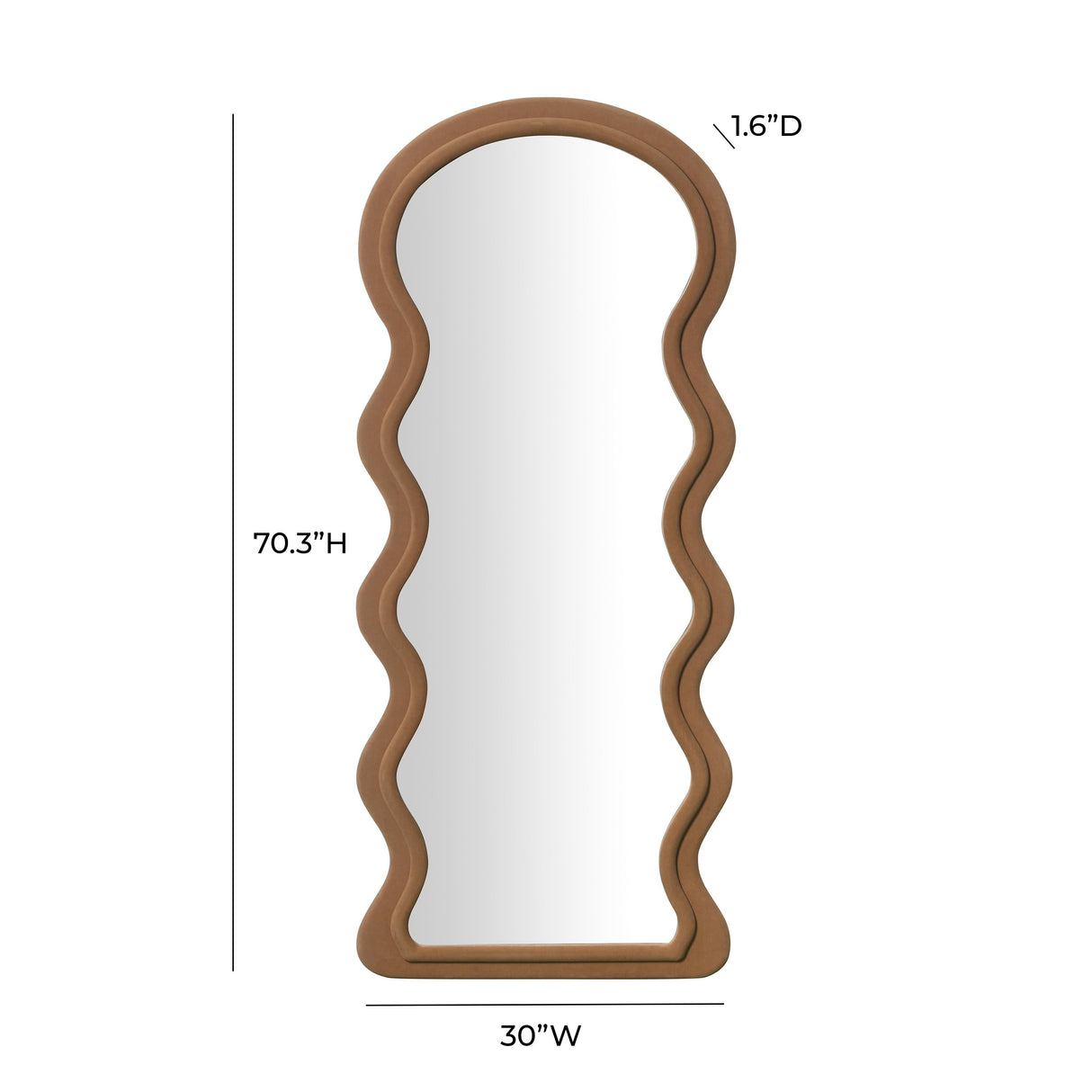 Rhodes 70" Velvet Floor Mirror