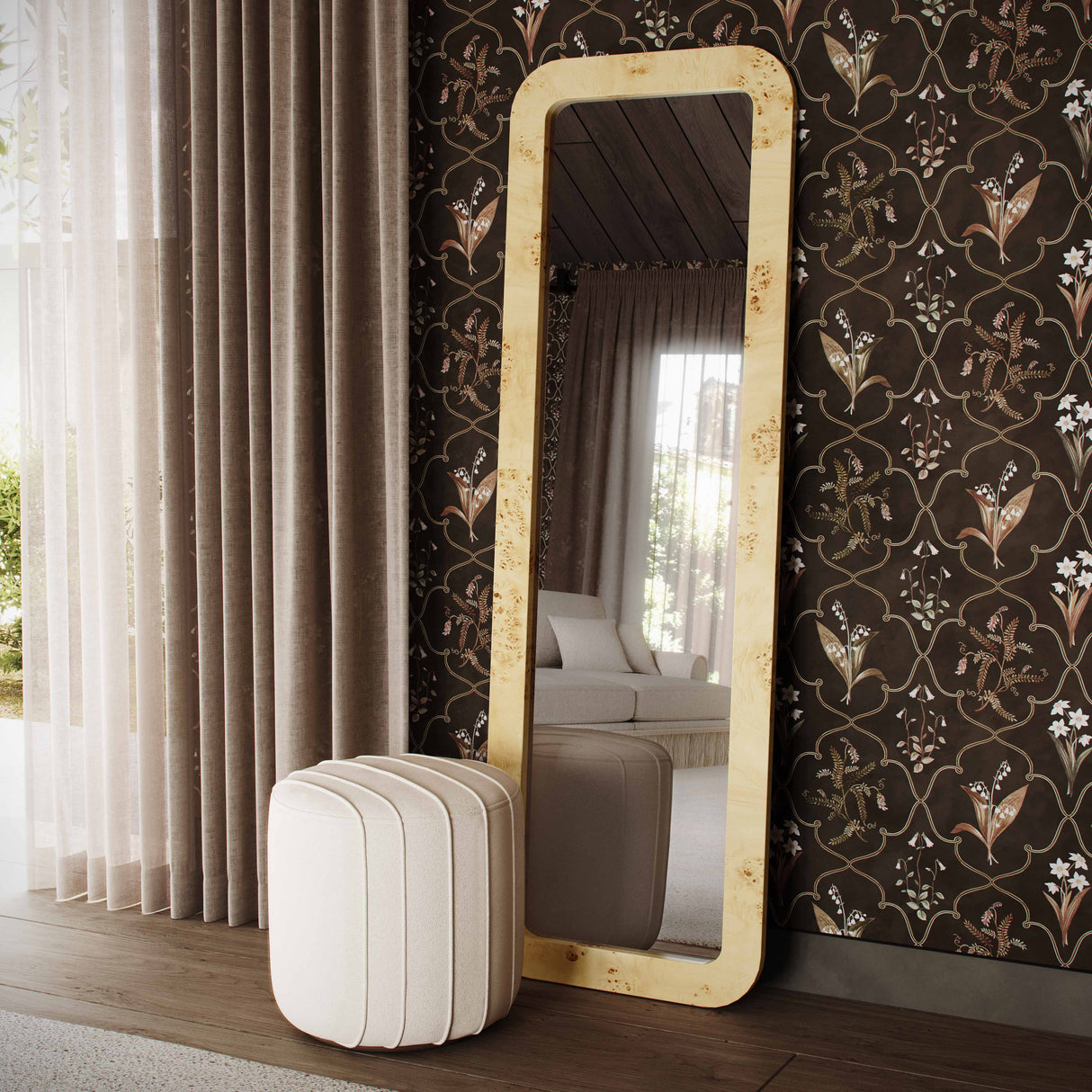 Pouch Chenille Ottoman