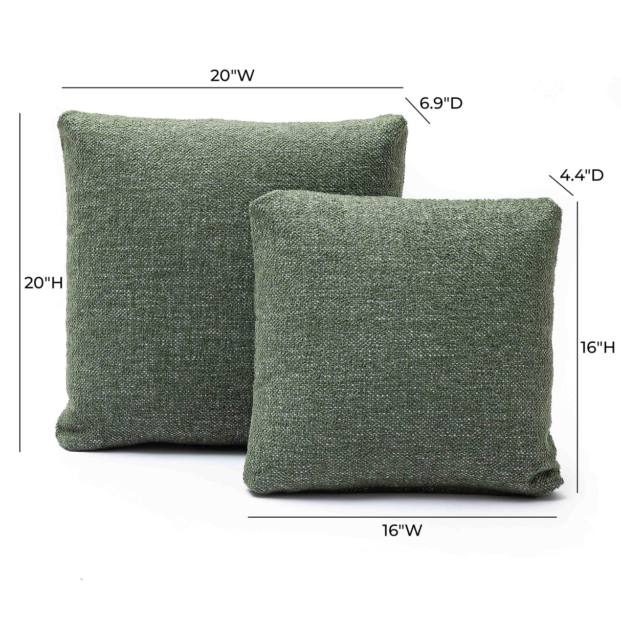 Malolo Green Basketweave Square Vegan-Down Pillow Cover (16"-20")