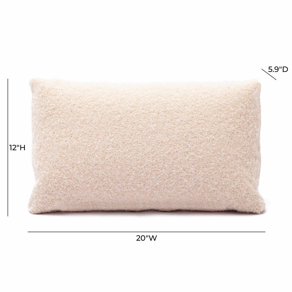 Malolo 20"X12" Long Mohair Rectangular Vegan-Down Pillow Cover