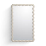 Faire 23"X39" Cream Squiggle Rectangular Wall Mirror