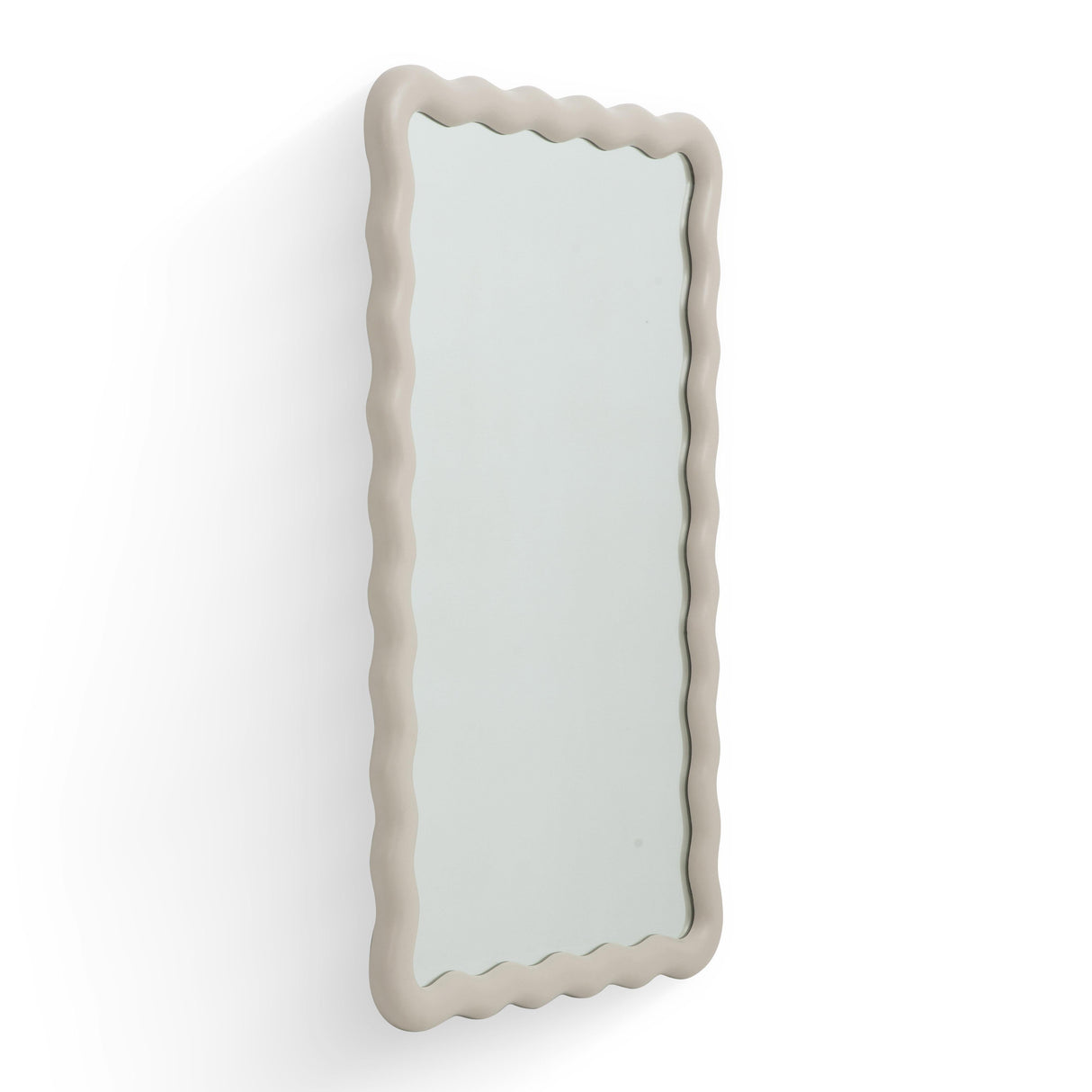 Faire 23"X39" Cream Squiggle Rectangular Wall Mirror