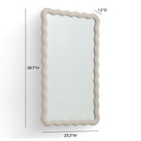Faire 23"X39" Cream Squiggle Rectangular Wall Mirror