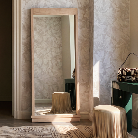 Aimee 44"X77" Solid Brushed Ash Floor Mirror - View 8