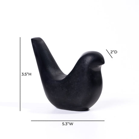 Black Marble Bird Statue - View 6