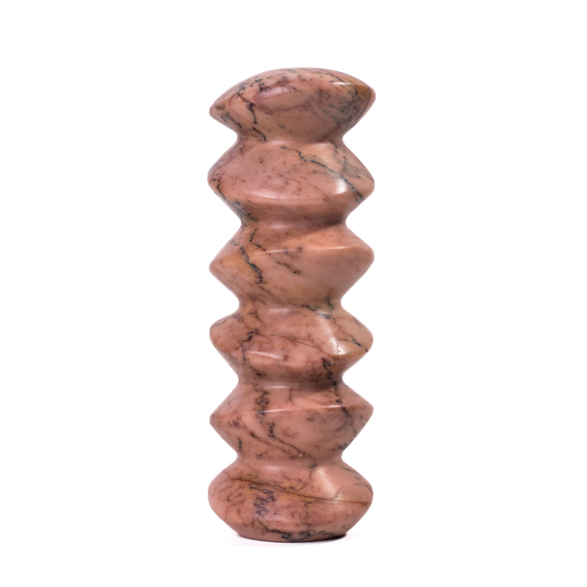 Marble Sunset Pink Cairn Tall Decorative Object - View 4
