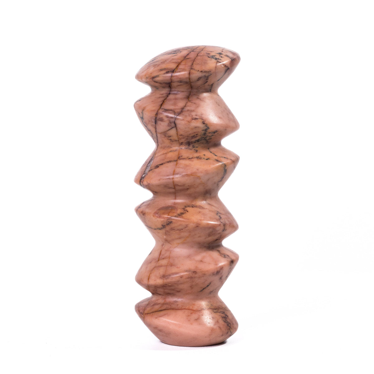 Marble Sunset Pink Cairn Tall Decorative Object - View 5