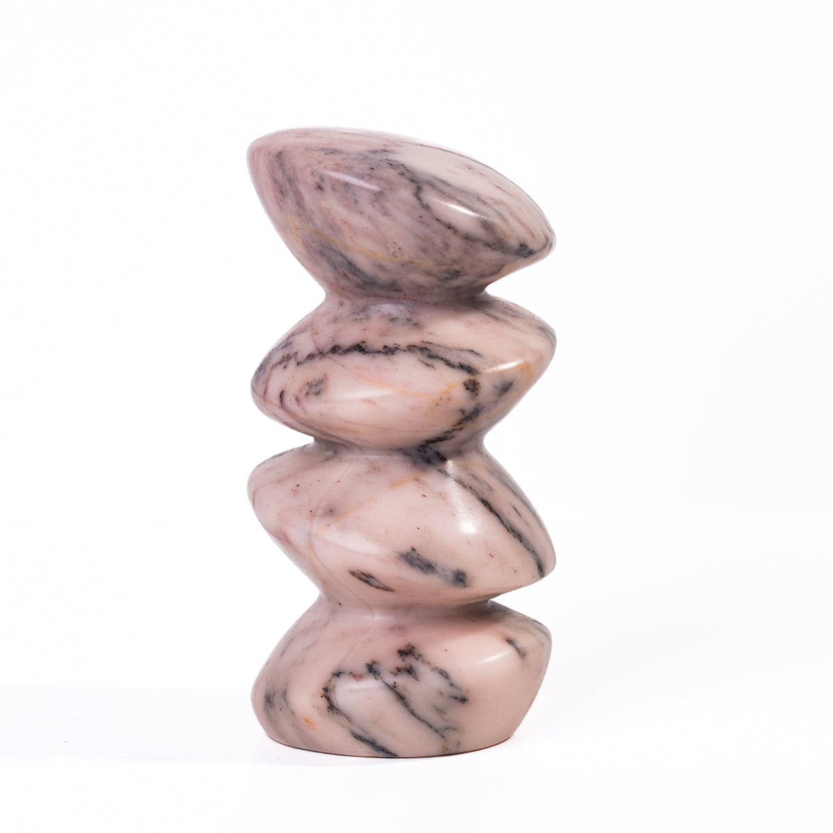 Marble Pink Cairn Decorative Object - View 1