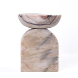 Marble White Brown Balanced Candle Holder - View 4