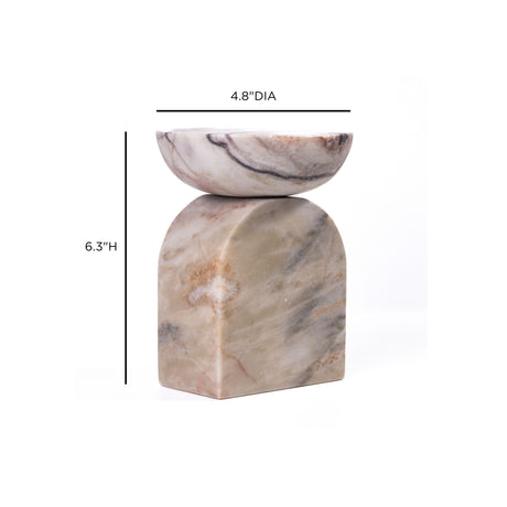 Marble White Brown Balanced Candle Holder - View 7