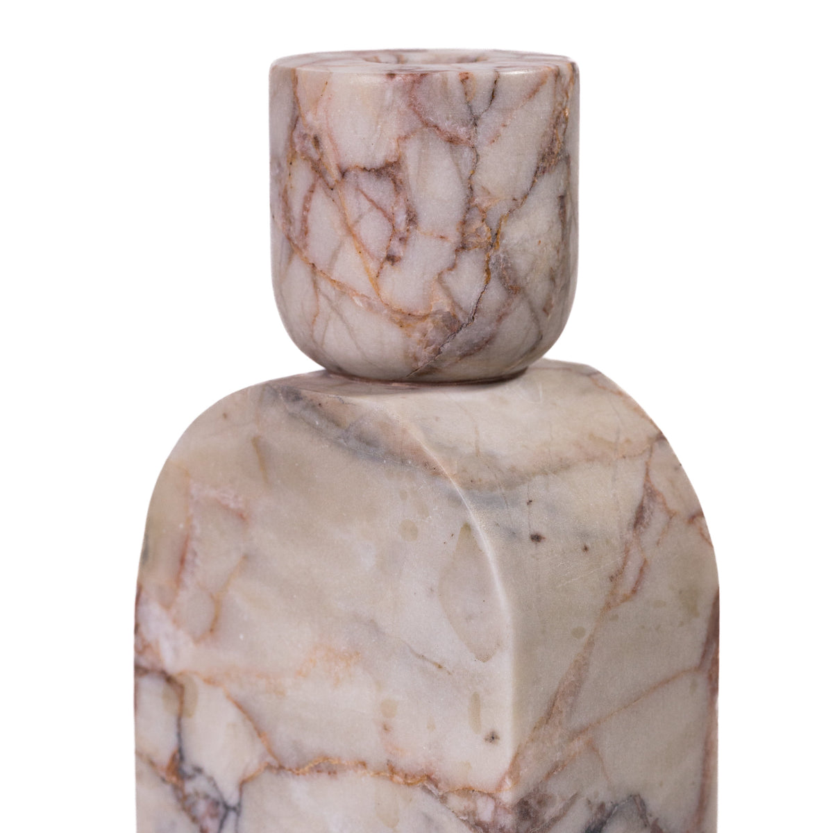 Marble White Brown Foundation Candle Holder - View 6