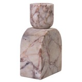 Marble White Brown Foundation Candle Holder - View 3