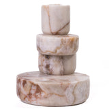 Marble White Brown Stacked Candle Holder - View 5