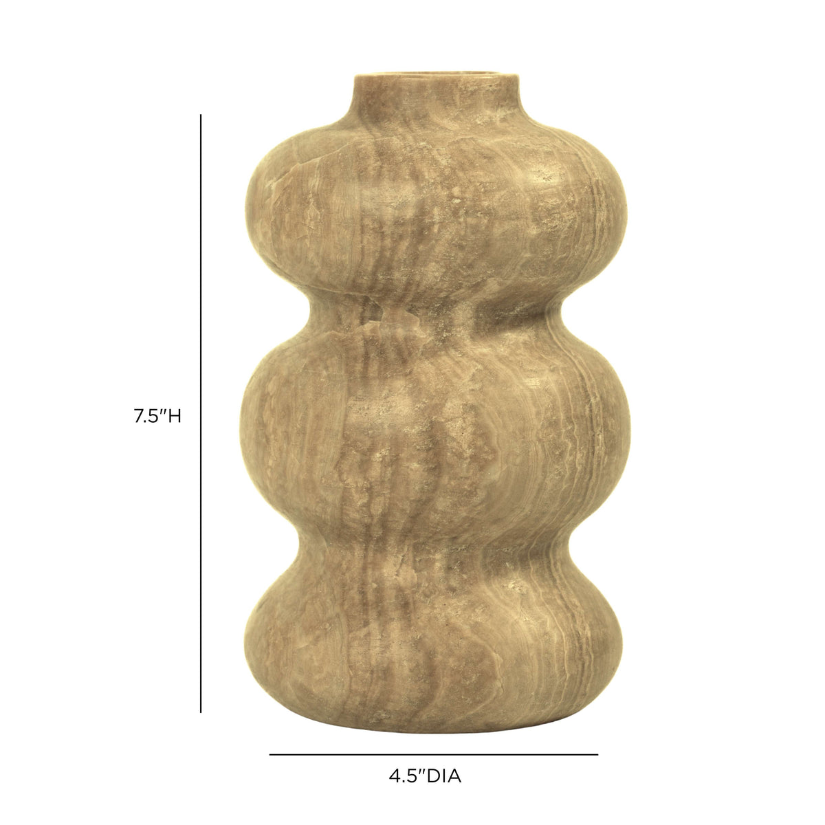 Marble Dark Onyx Swell Decorative Vase - View 6