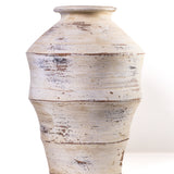Visha Scalloped Distressed Cream Terracotta Decorative Vase - View 4