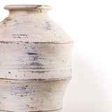 Visha Scalloped Distressed Cream Terracotta Decorative Vase - View 5