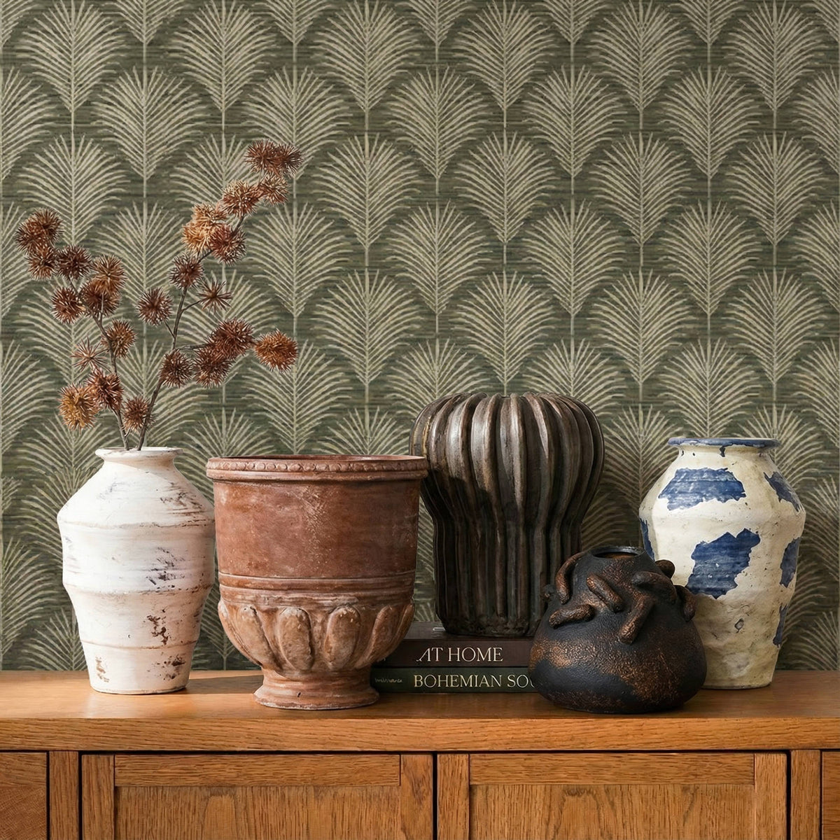 Visha Scalloped Distressed Cream Terracotta Decorative Vase - View 3
