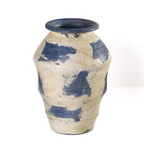 Visha Cream and Blue Terracotta Decorative Vase - View 4