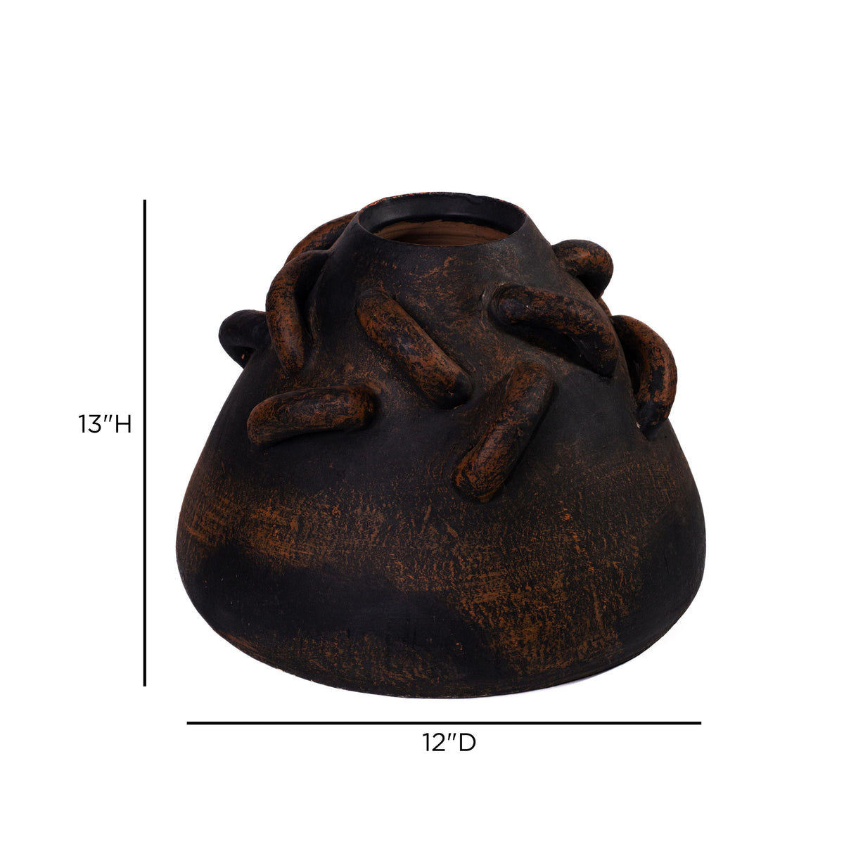 Visha Roped Dark Terracotta Decorative Vase - View 7