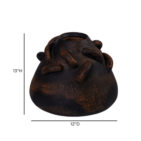 Visha Roped Dark Terracotta Decorative Vase - View 7