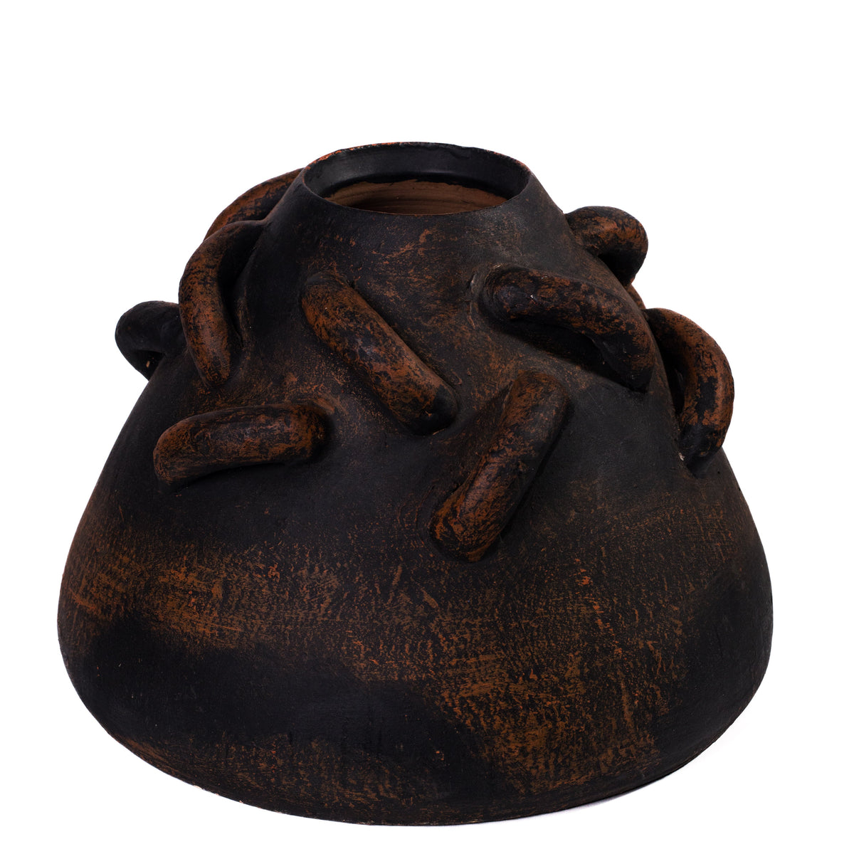 Visha Roped Dark Terracotta Decorative Vase - View 1