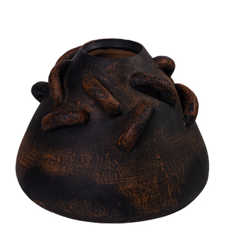 Visha Roped Dark Terracotta Decorative Vase - View 1