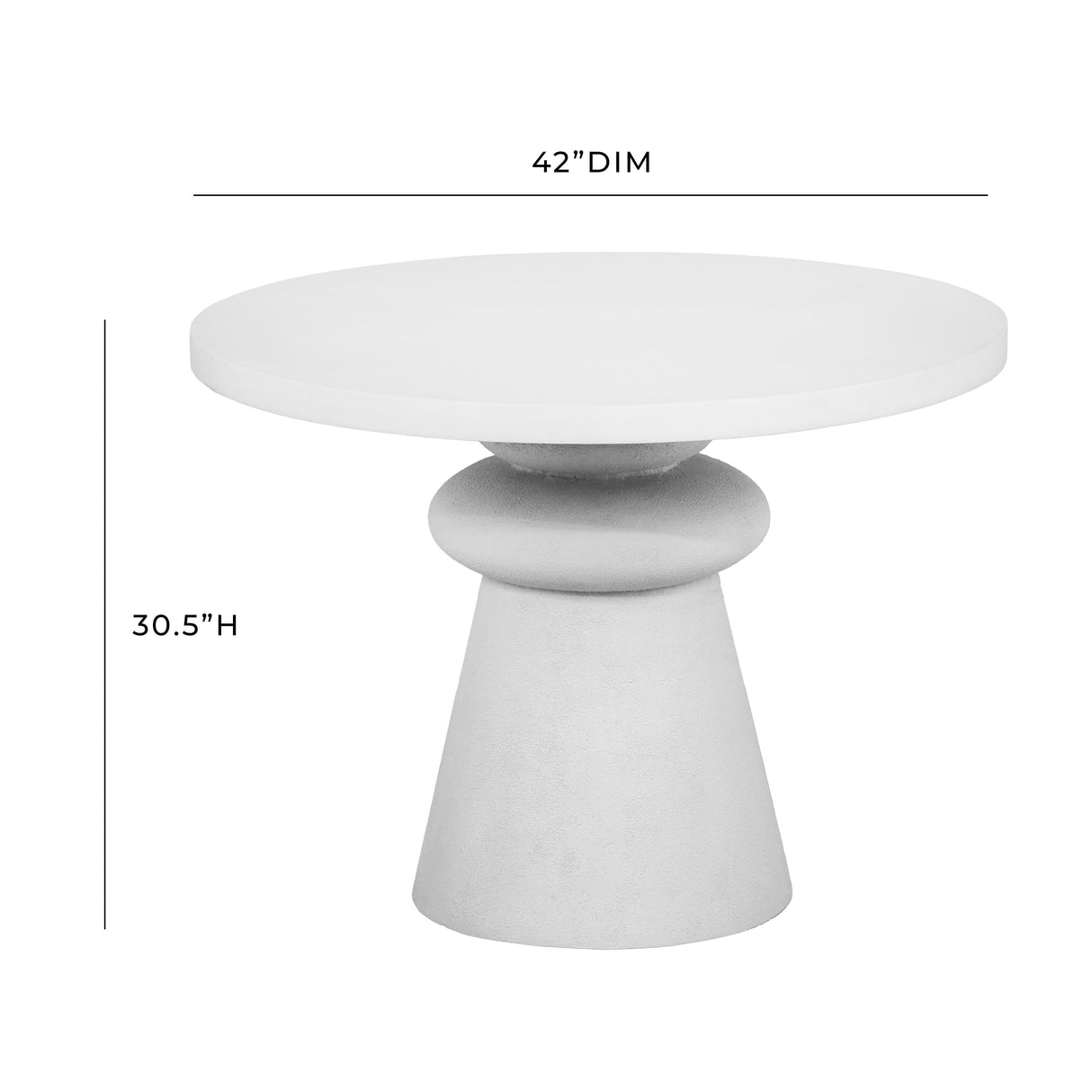 Lupita 42" White Round Dinette Table