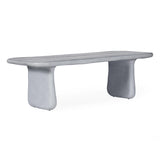 Athen 95" Grey Faux Stone Indoor / Outdoor Rectangular Dining Table