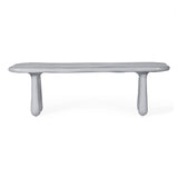 Athen 95" Grey Faux Stone Indoor / Outdoor Rectangular Dining Table