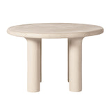 Barbara 47" Cream Textured Indoor / Outdoor Round Dining Table