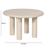 Barbara 47" Cream Textured Indoor / Outdoor Round Dining Table