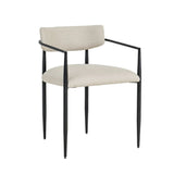Forte Cream Linen Forged Iron Dining Chair - View 1