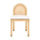 Amara Natural Rattan and Performance Fabric Arched Back Dining Chair