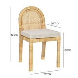Amara Cream Linen Arched Dining Chair