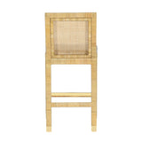 Amara Rattan & Cream Linen Stool