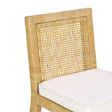 Amara Rattan & Cream Linen Stool