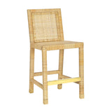 Amara Rattan & Cream Linen Stool