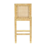Amara Rattan & Cream Linen Stool