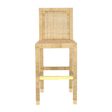 Amara Rattan & Cream Linen Stool