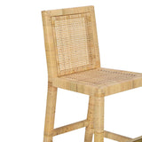 Amara Rattan & Cream Linen Stool