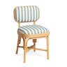 Dorine Striped Performance Linen & Rattan Dining Chair - View 1