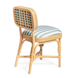 Dorine Striped Performance Linen & Rattan Dining Chair - View 5